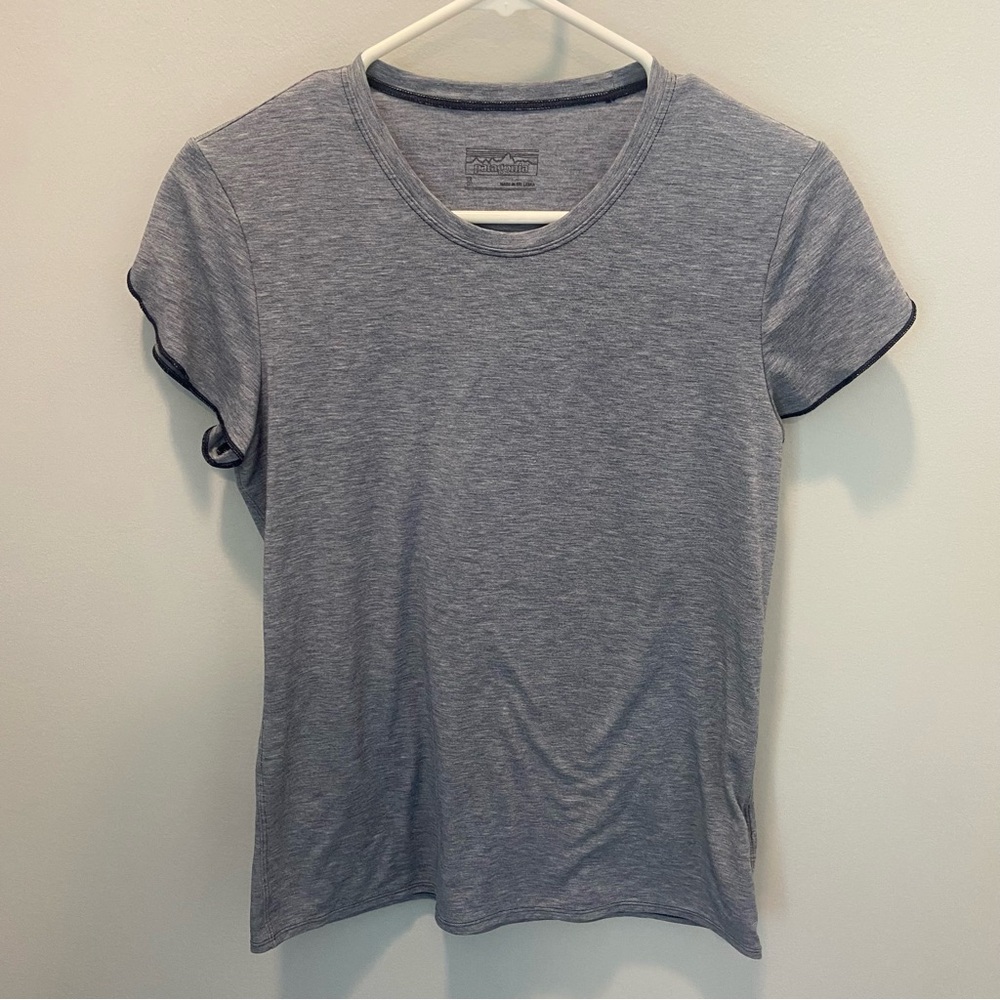 Patagonia Heather Blue/Gray Women's Short Sleeve Tee capped sleeve